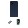 MARSİLYAN™- iPhone 11 Pro Kılıf Ahenk Serisi - Siyah 360 Mat Full Body Arka Koruyucu + Shine Kamera Lens Koruma Cam - MI