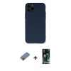 MARSİLYAN™- iPhone 11 Pro Kılıf Ahenk Serisi - Siyah 360 Mat Full Body Arka Koruyucu + Shine Kamera Lens Koruma Cam - SABE