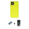 MARSİLYAN™- iPhone 11 Pro Kılıf Ahenk Serisi - Siyah 360 Mat Full Body Arka Koruyucu + Shine Kamera Lens Koruma Cam - SABE