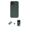 MARSİLYAN™- iPhone 11 Pro Kılıf Ahenk Serisi - Siyah 360 Mat Full Body Arka Koruyucu + Shine Kamera Lens Koruma Cam - SABE