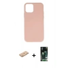 MARSİLYAN™- iPhone 11 Pro Kılıf Ahenk Serisi - Siyah 360 Mat Full Body Arka Koruyucu + Renkli Kamera Lens Koruma Cam - TU