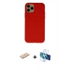 MARSİLYAN™- iPhone 11 Pro Kılıf Ahenk Serisi - Siyah 3D Antistatik Cam Ekran Koruyucu + Renkli Kamera Lens Koruma Cam - MI