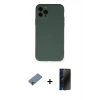 MARSİLYAN™- iPhone 11 Pro Kılıf Ahenk Serisi - Siyah 3D Antistatik Hayalet Cam Ekran Koruyucu + Shine Kamera Lens Koruma Cam - GI