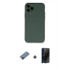 MARSİLYAN™- iPhone 11 Pro Kılıf Ahenk Serisi - Siyah 3D Antistatik Hayalet Cam Ekran Koruyucu + Shine Kamera Lens Koruma Cam - GD
