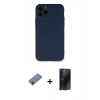 MARSİLYAN™- iPhone 11 Pro Kılıf Ahenk Serisi - Siyah 3D Antistatik Hayalet Cam Ekran Koruyucu + Shine Kamera Lens Koruma Cam - GD