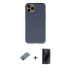 MARSİLYAN™- iPhone 11 Pro Kılıf Ahenk Serisi - Siyah 3D Antistatik Hayalet Cam Ekran Koruyucu + Shine Kamera Lens Koruma Cam - GD
