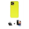 MARSİLYAN™- iPhone 11 Pro Kılıf Ahenk Serisi - Siyah 3D Antistatik Mat Seramik Nano Ekran Koruyucu + Kamera Lens Koruma Cam - SF