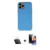MARSİLYAN™- iPhone 11 Pro Kılıf Ahenk Serisi - Siyah 3D Antistatik Mat Seramik Nano Ekran Koruyucu + Kamera Lens Koruma Cam - SF