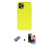 MARSİLYAN™- iPhone 11 Pro Kılıf Ahenk Serisi - Siyah 3D Antistatik Mat Seramik Nano Ekran Koruyucu + Shine Kamera Lens Koruma Cam - MI
