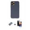 MARSİLYAN™- iPhone 11 Pro Kılıf Ahenk Serisi - Siyah 3D Antistatik Mat Seramik Nano Ekran Koruyucu + Shine Kamera Lens Koruma Cam - MI