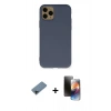 MARSİLYAN™- iPhone 11 Pro Kılıf Ahenk Serisi - Siyah 3D Antistatik Mat Seramik Nano Ekran Koruyucu + Shine Kamera Lens Koruma Cam - SH