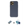 MARSİLYAN™- iPhone 11 Pro Kılıf Ahenk Serisi - Siyah 3D Antistatik Seramik Nano Ekran Koruyucu + Shine Kamera Lens Koruma Cam - GD