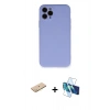 MARSİLYAN™- iPhone 11 Pro Kılıf Ahenk Serisi - Siyah 3D Antistatik Seramik Nano Ekran Koruyucu + Renkli Kamera Lens Koruma Cam - PE