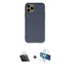 MARSİLYAN™- iPhone 11 Pro Kılıf Ahenk Serisi - Siyah 3D Antistatik Seramik Nano Ekran Koruyucu + Kamera Lens Koruma Cam - SF