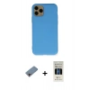 MARSİLYAN™- iPhone 11 Pro Kılıf Ahenk Serisi - Siyah 5D Hayalet Cam Ekran Koruyucu + Shine Kamera Lens Koruma Cam - PE