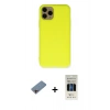MARSİLYAN™- iPhone 11 Pro Kılıf Ahenk Serisi - Siyah 5D Hayalet Cam Ekran Koruyucu + Shine Kamera Lens Koruma Cam - PE