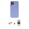 MARSİLYAN™- iPhone 11 Pro Kılıf Ahenk Serisi - Siyah 5D Hayalet Cam Ekran Koruyucu + Renkli Kamera Lens Koruma Cam - TU