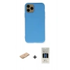 MARSİLYAN™- iPhone 11 Pro Kılıf Ahenk Serisi - Siyah 5D Hayalet Cam Ekran Koruyucu + Renkli Kamera Lens Koruma Cam - TU