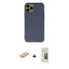 MARSİLYAN™- iPhone 11 Pro Kılıf Ahenk Serisi - Siyah 6D Mat Seramik Hayalet Nano Ekran Koruyucu + Renkli Kamera Lens Koruma Cam - TU