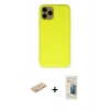 MARSİLYAN™- iPhone 11 Pro Kılıf Ahenk Serisi - Siyah 6D Mat Seramik Hayalet Nano Ekran Koruyucu + Renkli Kamera Lens Koruma Cam - TU
