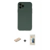 MARSİLYAN™- iPhone 11 Pro Kılıf Ahenk Serisi - Siyah 6D Mat Seramik Hayalet Nano Ekran Koruyucu + Renkli Kamera Lens Koruma Cam - MI