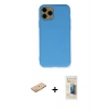 MARSİLYAN™- iPhone 11 Pro Kılıf Ahenk Serisi - Siyah 6D Mat Seramik Hayalet Nano Ekran Koruyucu + Renkli Kamera Lens Koruma Cam - TU