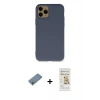 MARSİLYAN™- iPhone 11 Pro Kılıf Ahenk Serisi - Siyah Mat Seramik Nano Ekran Koruyucu + Shine Kamera Lens Koruma Cam - GS