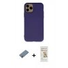 MARSİLYAN™- iPhone 11 Pro Kılıf Ahenk Serisi - Siyah Mat Seramik Nano Ekran Koruyucu + Shine Kamera Lens Koruma Cam - GS