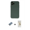 MARSİLYAN™- iPhone 11 Pro Kılıf Ahenk Serisi - Siyah Mat Seramik Nano Ekran Koruyucu + Shine Kamera Lens Koruma Cam - GS