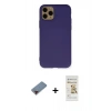 MARSİLYAN™- iPhone 11 Pro Kılıf Ahenk Serisi - Siyah Mat Seramik Nano Ekran Koruyucu + Metal Kamera Lens Koruma Cam - KI