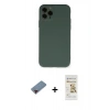 MARSİLYAN™- iPhone 11 Pro Kılıf Ahenk Serisi - Siyah Mat Seramik Nano Ekran Koruyucu + Metal Kamera Lens Koruma Cam - KI