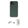 MARSİLYAN™- iPhone 11 Pro Kılıf Ahenk Serisi - Siyah Mat Seramik Nano Ekran Koruyucu + Renkli Kamera Lens Koruma Cam - SI