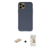 MARSİLYAN™- iPhone 11 Pro Kılıf Ahenk Serisi - Siyah Mat Seramik Nano Ekran Koruyucu + Renkli Kamera Lens Koruma Cam - PE