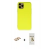 MARSİLYAN™- iPhone 11 Pro Kılıf Ahenk Serisi - Siyah Mat Seramik Nano Ekran Koruyucu + Renkli Kamera Lens Koruma Cam - SI