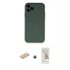 MARSİLYAN™- iPhone 11 Pro Kılıf Ahenk Serisi - Siyah Mat Seramik Nano Ekran Koruyucu + Renkli Kamera Lens Koruma Cam - PE