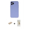 MARSİLYAN™- iPhone 11 Pro Kılıf Ahenk Serisi - Siyah Mat Seramik Nano Ekran Koruyucu + Renkli Kamera Lens Koruma Cam - PE