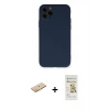 MARSİLYAN™- iPhone 11 Pro Kılıf Ahenk Serisi - Siyah Mat Seramik Nano Ekran Koruyucu + Renkli Kamera Lens Koruma Cam - SI
