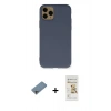 MARSİLYAN™- iPhone 11 Pro Kılıf Ahenk Serisi - Siyah Mat Seramik Nano Ekran Koruyucu + Shine Kamera Lens Koruma Cam - GI