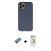 MARSİLYAN™- iPhone 11 Pro Kılıf Ahenk Serisi - Siyah Mat Seramik Nano Ekran Koruyucu + Shine Kamera Lens Koruma Cam - SABE
