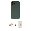 MARSİLYAN™- iPhone 11 Pro Kılıf Ahenk Serisi - Siyah Mat Seramik Nano Ekran Koruyucu + Renkli Kamera Lens Koruma Cam - TU
