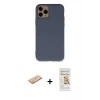 MARSİLYAN™- iPhone 11 Pro Kılıf Ahenk Serisi - Siyah Mat Seramik Nano Ekran Koruyucu + Renkli Kamera Lens Koruma Cam - TU