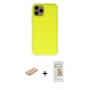 MARSİLYAN™- iPhone 11 Pro Kılıf Ahenk Serisi - Siyah Mat Seramik Nano Ekran Koruyucu + Renkli Kamera Lens Koruma Cam - TU