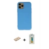 MARSİLYAN™- iPhone 11 Pro Kılıf Ahenk Serisi - Siyah Polymer Nano Ekran Koruyucu + Renkli Kamera Lens Koruma Cam - SI