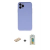 MARSİLYAN™- iPhone 11 Pro Kılıf Ahenk Serisi - Siyah Polymer Nano Ekran Koruyucu + Renkli Kamera Lens Koruma Cam - SI