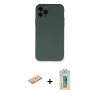 MARSİLYAN™- iPhone 11 Pro Kılıf Ahenk Serisi - Siyah Polymer Nano Ekran Koruyucu + Renkli Kamera Lens Koruma Cam - TU
