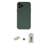 MARSİLYAN™- iPhone 11 Pro Kılıf Ahenk Serisi - Siyah Polymer Nano Ekran Koruyucu + Renkli Kamera Lens Koruma Cam - MI