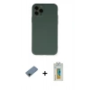 MARSİLYAN™- iPhone 11 Pro Kılıf Ahenk Serisi - Siyah Polymer Nano Ekran Koruyucu + Shine Kamera Lens Koruma Cam - SH