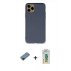 MARSİLYAN™- iPhone 11 Pro Kılıf Ahenk Serisi - Siyah Polymer Nano Ekran Koruyucu + Shine Kamera Lens Koruma Cam - SH
