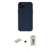 MARSİLYAN™- iPhone 11 Pro Kılıf Ahenk Serisi - Siyah Polymer Nano Ekran Koruyucu + Yeşil Renkli Kamera Lens Koruma Cam