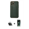 MARSİLYAN™- iPhone 11 Pro Kılıf Akış Doku - Şeffaf 360 Full Body Arka Koruyucu + Kamera Lens Koruma Cam - SF